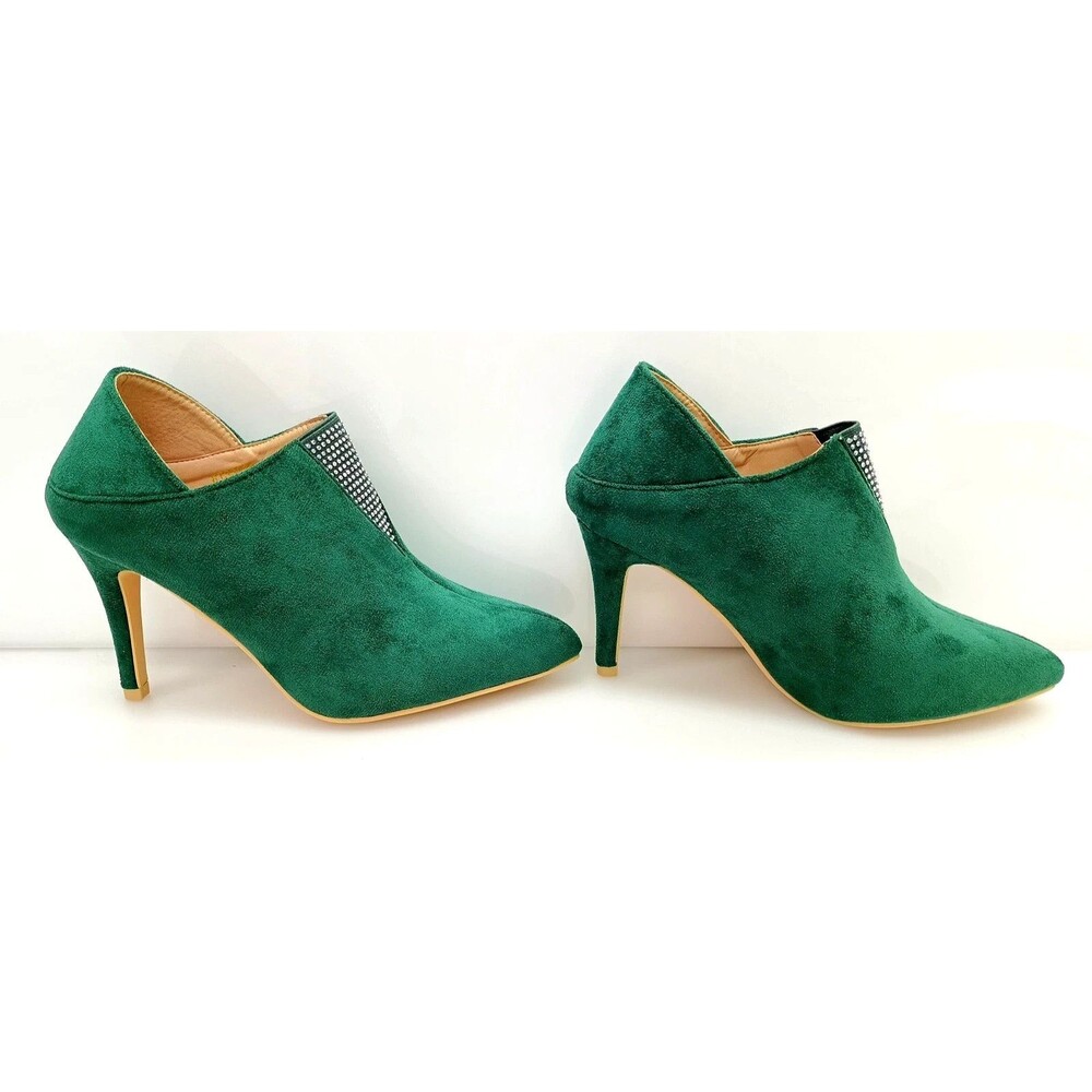 Allegra K Green Pointed Toe Kitten Heel Ankle Boots Women’s Size 6.5